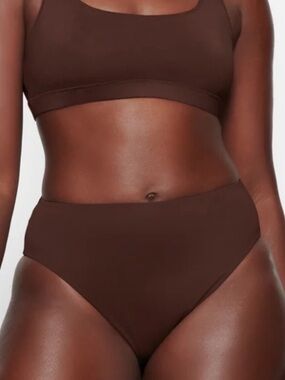 SKIMS Recycled Swim Cocoa Mid Waist Bikini Bottoms